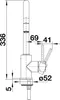 A technical drawing of a faucet with dimensions indicated. Náhľad obrázku produktu