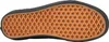 The underside of a black Vans sneaker with a brown waffle-patterned sole. Voir les images du produit