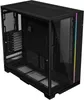 A black computer case with tempered glass panels. Voir les images du produit