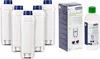 A collage of coffee machine water filters and a bottle of descaler. Produktbild-Vorschau