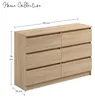 Kommode mit 6 Schubladen 120 cm Breite Kommode sonoma Holz Produktbild-Vorschau 2