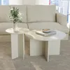 A living room setting with a sofa and two coffee tables. Voir les images du produit