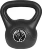 A black kettlebell with a logo on the front. Náhled obrázku produktu