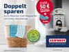 A marketing image for Leifheit cleaning products, featuring a basket with cleaning cloths and a cartoon trash can with money, promoting savings through washable products. Anteprima dell’immagine prodotto