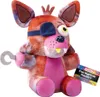 A close-up studio shot of a Five Nights at Freddy's Foxy plush toy. Voir les images du produit