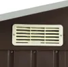 A close-up view of a vent on the side of a brown garden shed. Náhled obrázku produktu