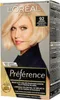A box of L'Oréal Paris Preference hair dye, featuring a model with blonde hair. Produktbild-Vorschau