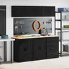 vidaXL Szafki garażowe 6 szt. czarny materiał Podgląd zdjęcia produktu 2