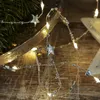 LED Drahtlichterkette Sterne und Perlen - 20 warmweiße LED - L: 1,9m - Batterie - silber Produktbild-Vorschau