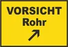 Vorsicht Rohr mit Richtungspfeil rechts oben Schild A3 Produktbild-Vorschau 1