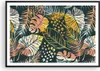 Gerahmtes Poster - Schwarzer Rahmen - Blätter modern bunt - Produktbild-Vorschau 1