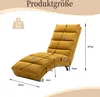 A yellow chaise lounge with dimensions and weight capacity indicated on the image. Produktbild-Vorschau