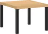 A square wooden table with black metal legs, presented against a white background. Náhľad obrázku produktu