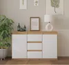 Kommode 120 cm Eiche Wotan / Weiß Matt, 3 Schubladen, 2 Produktbild-Vorschau 3