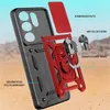 An exploded view of a phone case with labels pointing to different parts. Produktbild-Vorschau