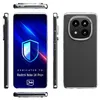 Multiple views of a transparent phone case for a Redmi Note 14 Pro+. Podgląd zdjęcia produktu