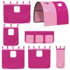 The Living Store Etagenbett mit Vorhängen Rosa 90x200 cm Produktbild-Vorschau 8