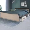 Lit avec 2 tiroirs et 1 étagère - 140 x 190 cm - Couleurs Voir les images du produit 2
