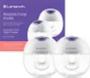 A product shot of multiple Lansinoh wearable double breast pumps against a purple and pink background with text. Produktbild-Vorschau