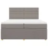 Boxspringbett mit Matratze Taupe 200x200 cm Stoff Produktbild-Vorschau 4