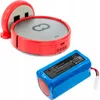 A red robot vacuum cleaner and a blue battery pack are displayed against a white background. Náhled obrázku produktu