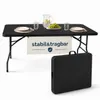 Klapptisch 180x74x74 cm Schwarz klappbarer Gartentisch Produktbild-Vorschau 1