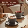 Set di 4 tazze da cappuccino con piattini Cosumy rosso Anteprima dell’immagine prodotto 2
