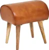 FineBuy Tabouret en cuir véritable / bois massif 45 x 53 x Voir les images du produit 6