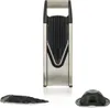 A kitchen slicer and its accessories are displayed against a white background. Produktbild-Vorschau