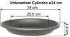 MePla - 3 x Set - Pflanzkübel Cylindro ø 35 + Untersetzer ø Produktbild-Vorschau 3