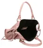 Elara Damen-Schultertasche aus echtem Wildleder Blau  Italy Produktbild-Vorschau 6