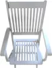 A top-down view of a white folding chair. Produktbild-Vorschau