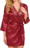 Satin-Set - Damenunterwäsche - Bademantel mit Spitze - Produktbild-Vorschau 3
