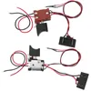 Two power tool trigger switches with wires and connectors, laid out on a white background. Podgląd zdjęcia produktu