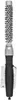 A black and silver round hairbrush with tags attached. Voir les images du produit