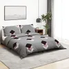 vidaXL Bettwäsche-Set Grau 200x200 cm Baumwolle Produktbild-Vorschau 2