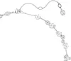 A close-up studio shot of a delicate silver necklace with multiple clear crystals. Produktbild-Vorschau