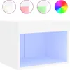 vidaXL Wand-Nachttisch mit LED-Leuchten Weiß Produktbild-Vorschau 1