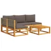 Maison Exclusive - 5-tlg. Gartensofa-Set mit Kissen Holz Produktbild-Vorschau 2