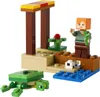 A LEGO Minecraft set featuring Alex, a turtle, and a small desert scene. Podgląd zdjęcia produktu