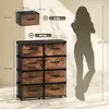 HOMCOM Kommode met 8 lades, vintage bruin, voor de Productafbeelding-voorbeeld 3