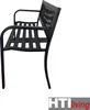 A black metal garden bench shown from a side angle against a white background. Produktbild-Vorschau