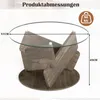 Szklany stolik COSTWAY, stolik kawowy ze szklanym blatem i Podgląd zdjęcia produktu 3
