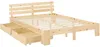 Lit double en bois 160x200 avec 2 tiroirs naturelle pin Voir les images du produit 14