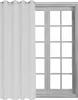 A white curtain is shown next to a window with multiple panes. Produktbild-Vorschau