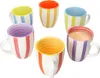 Summer Stripes Lot de 6 tasses à café Tasses à thé rayures Voir les images du produit 1