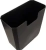 A black plastic bin or container with a cut-out section on one side. Produktbild-Vorschau