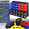 MASKO® Stapelboxen Wandregal 32tlg, Sichtlagerkästen Produktbild-Vorschau 2