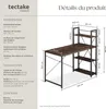 Bureau informatique HERSHEY 122x61x120cm - Bois foncé Voir les images du produit 6