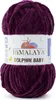 A ball of purple yarn with a label. Produktbild-Vorschau